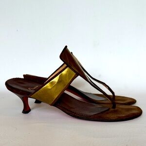 Christian Louboutin metal thong heel sandal